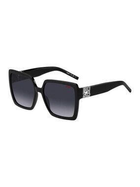 New Authentic Hugo Boss Unisex Black with Silver Square Acetate Sunglasses